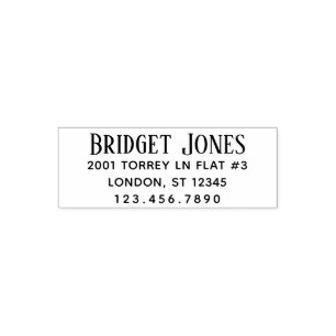Classy Return Address   Custom Text 4 Lines Phone Self-inking Stamp