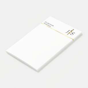 Classy Rod of Asclepius Gold on White Medical Post-it Notes