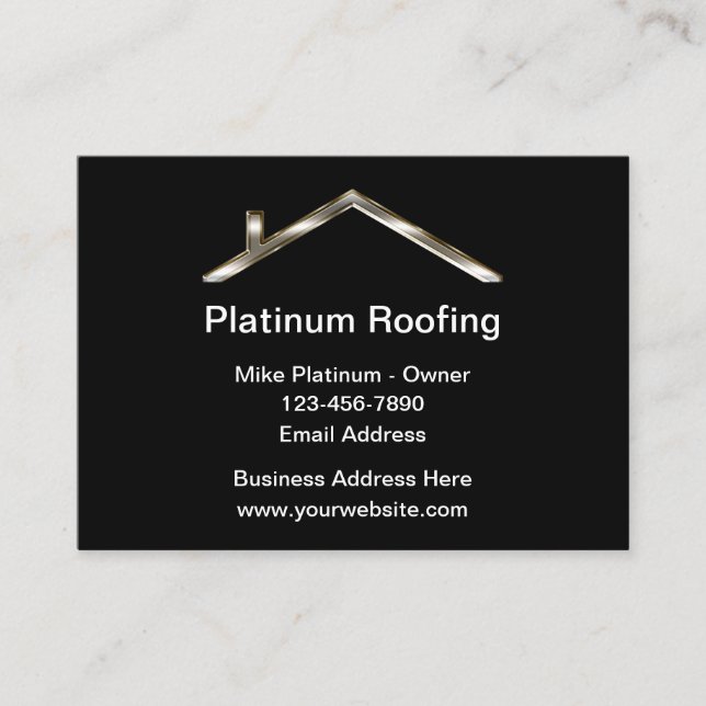 Classy Roofing Construction Business Cards (Front)