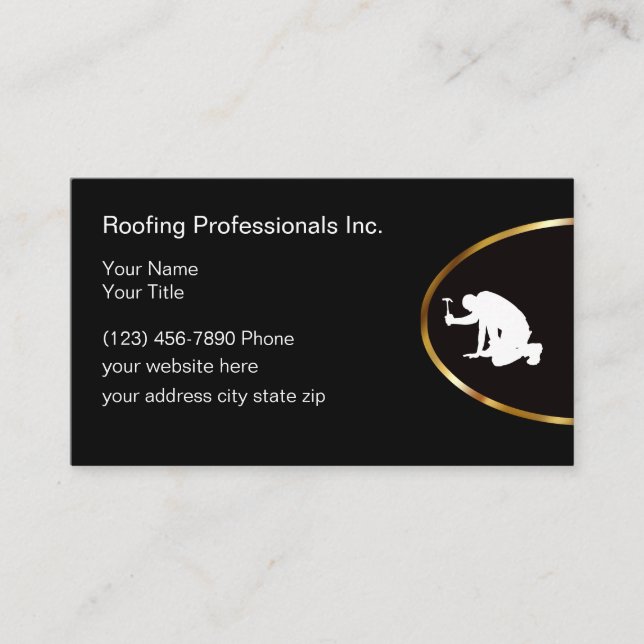 Classy Roofing Services Business Card (Front)