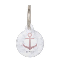 Classy rose gold glitter anchor & white marble
