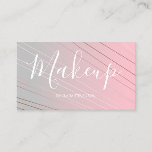 Classy rose gold, pink & grey gradient pattern business card