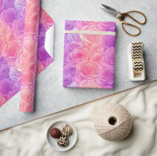 Classy Rose Greenery Wrapping Paper