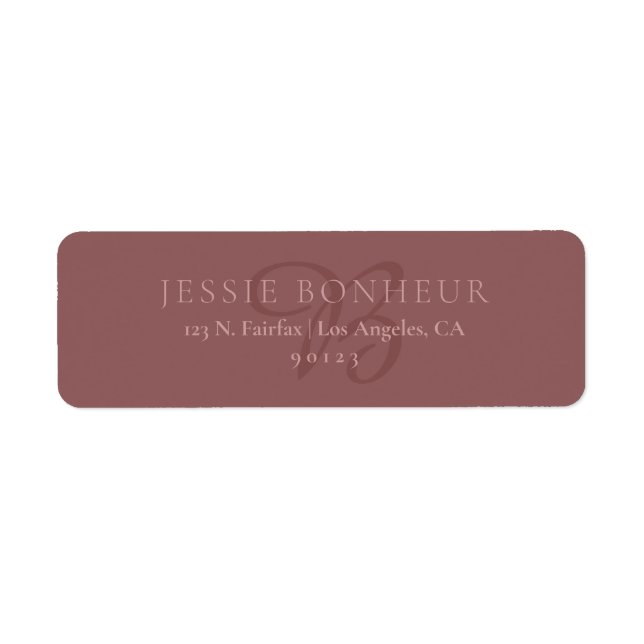 Classy Rose Taupe Return Address (Front)