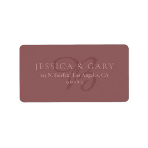 Classy Rose Taupe Return Address Label