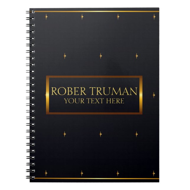 Classy Royal Dark Blue Gold Notebook (Front)