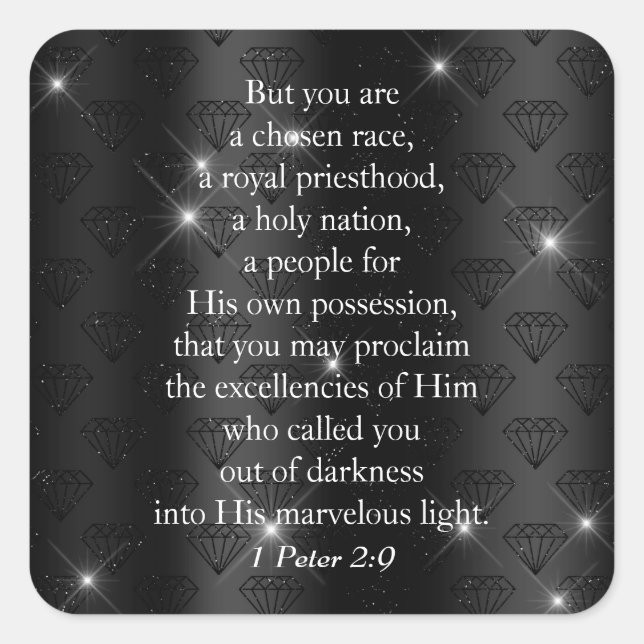 Classy Royal Priesthood Bible Verse  Square Sticker (Front)
