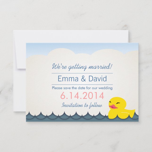 Classy Rubber Duck Save the Date Announcements (Front)
