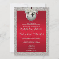 Classy Ruby Red & Sparkly Bauble Christmas Wedding