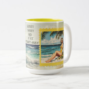 CLASSY SASSY AND A BIT SMART-ASSY Two-Tone COFFEE MUG