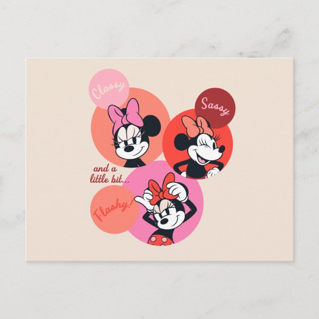 Classy Sassy and a Little Bit Flashy Minnie Postcard (Front)