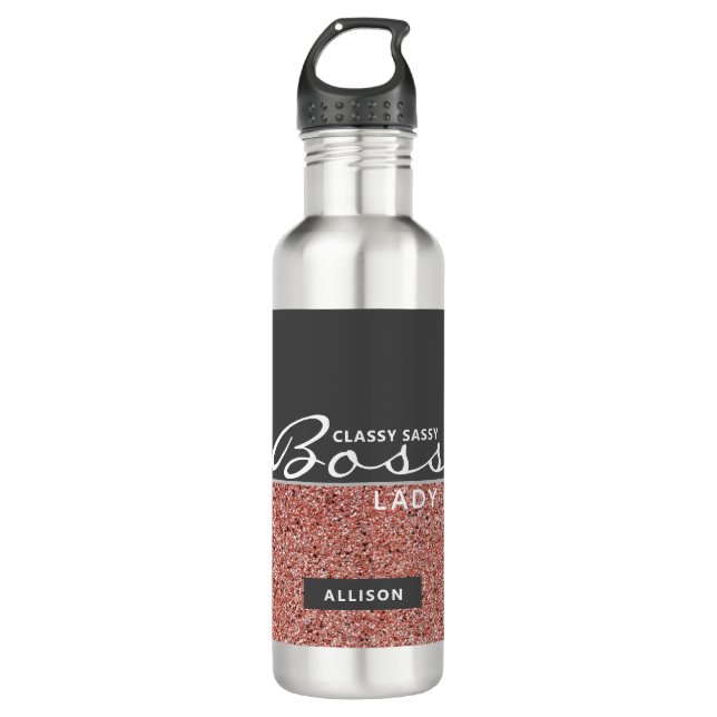 Classy Sassy Boss Lady Funny Quote Personalized 710 Ml Water Bottle (Front)