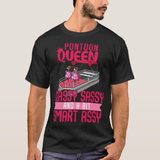 Classy Sassy Pontoon Boat Queen Flamingo Lake Rive T-Shirt