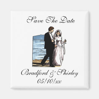 Classy Save The Date beach Wedding Destination Mag Magnet