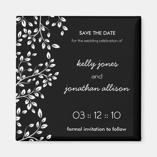 Classy Save the Date Mariage Magnet (Devant)