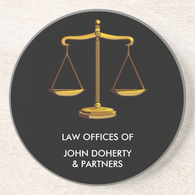 Classy Scales of Justice Coaster (Front)