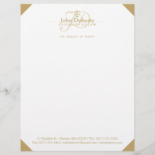 Classy Scales of Justice   Gold Letterhead