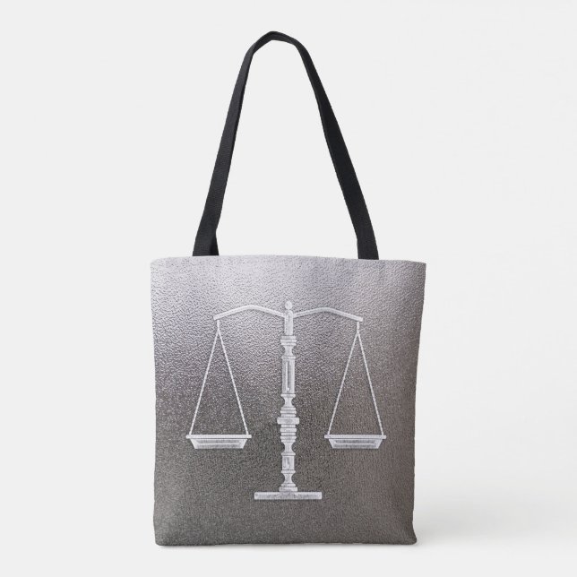 Classy Scales of Justice | Graphic Metallic Tote Bag (Back)