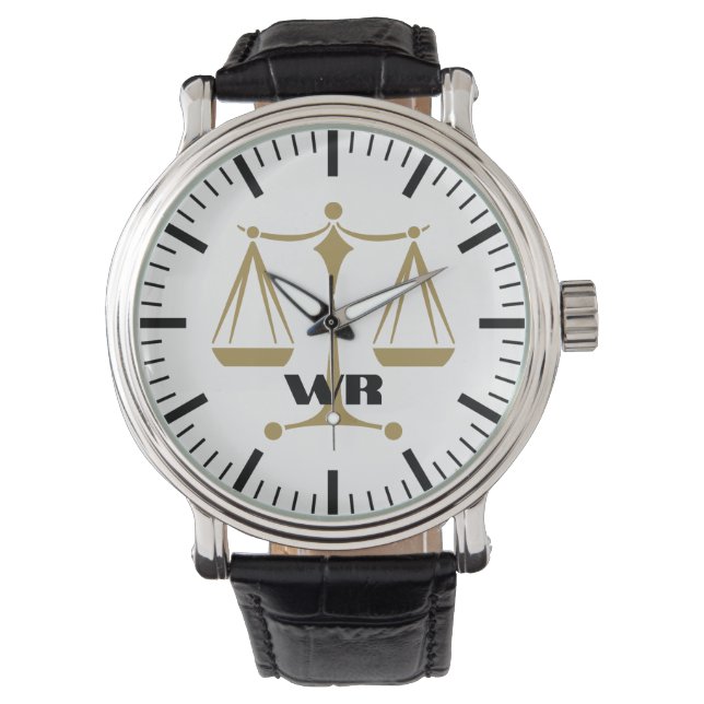 Classy Scales of Justice | Law Best Gifts Watch (Front)