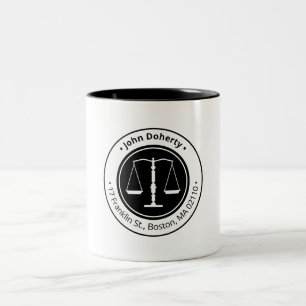 Classy Scales of Justice   Law Firm Two-Tone Coffee Mug