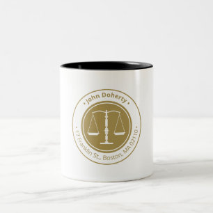 Classy Scales of Justice Law Firm Two-Tone Coffee Mug