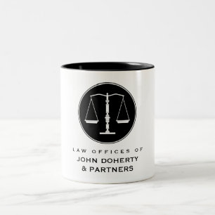 Classy Scales of Justice   Law Office Two-Tone Coffee Mug