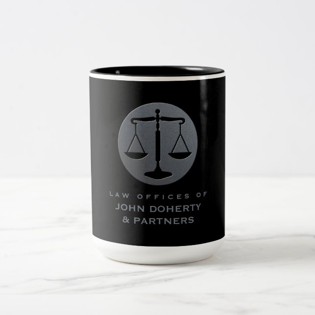 Classy Scales of Justice | Law Office Two-Tone Coffee Mug (Center)