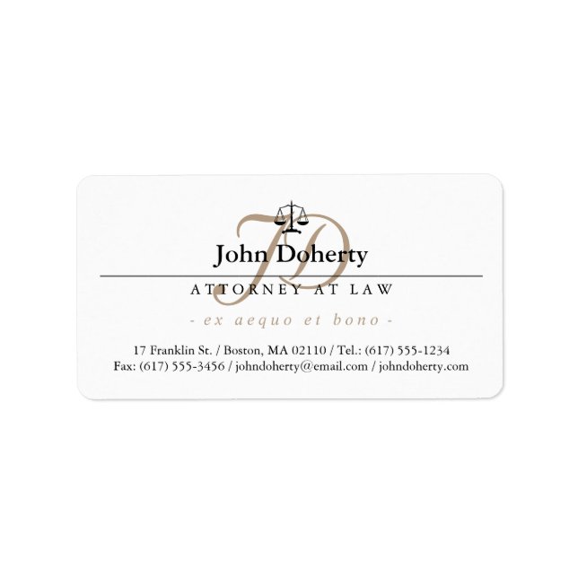 Classy Scales of Justice | Professional Label (Front)