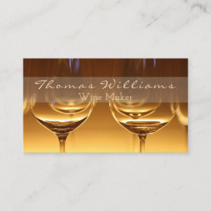 Classy Script Gold Winery Glasses Wine Maker  Business Card