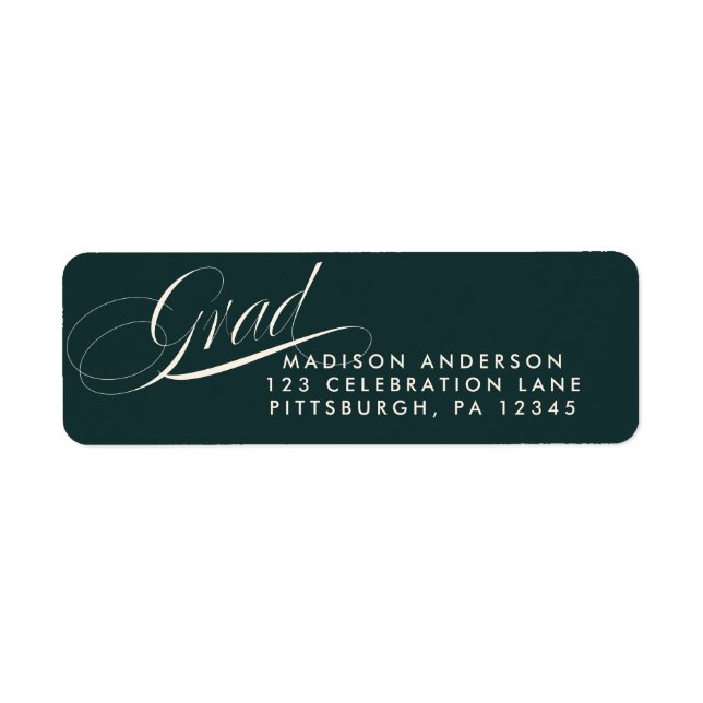 Classy Script Graduation Return Address Sticker (Front)