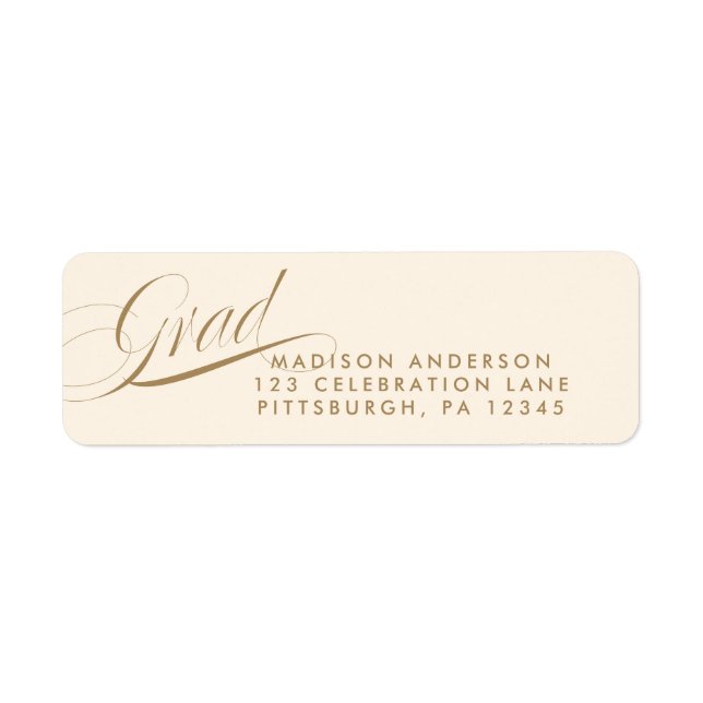Classy Script Graduation Return Address Sticker (Front)