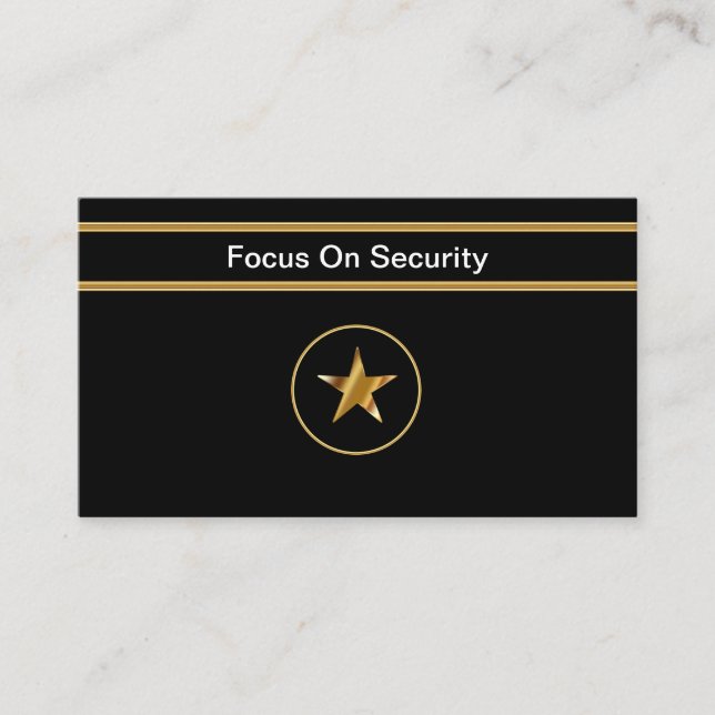 Classy Security Service Business Cards (Front)