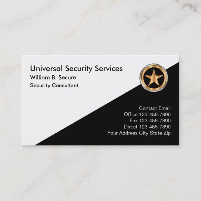 Classy Security Services Business Cards (Front)