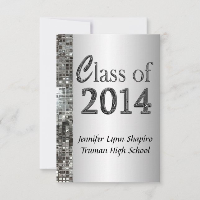 Classy Silver 2014 Graduation Invitations (Front)