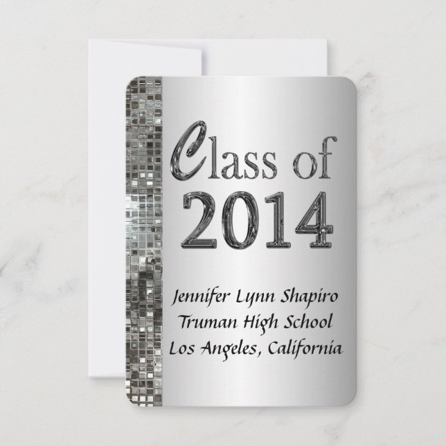 Classy Silver 2014 Graduation Invitations (Front)