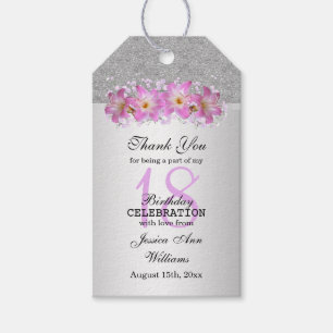 Classy Silver & Belladonna Lilies 18th Birthday  Gift Tags
