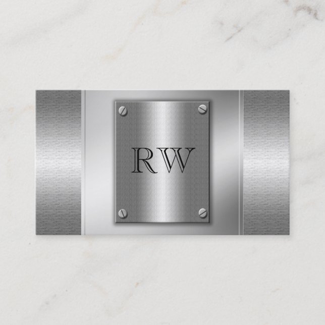 Classy Silver Metal Indestructible Business Cards (Front)