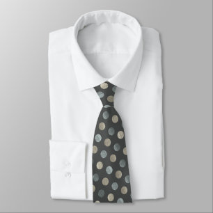 Classy Silver Polka Dot Personalized Charcoal Grey Tie