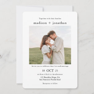 Classy Simple 2 Photo Wedding Rounded Invitation