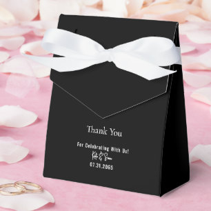 Classy Simple Black Wedding Favor Box