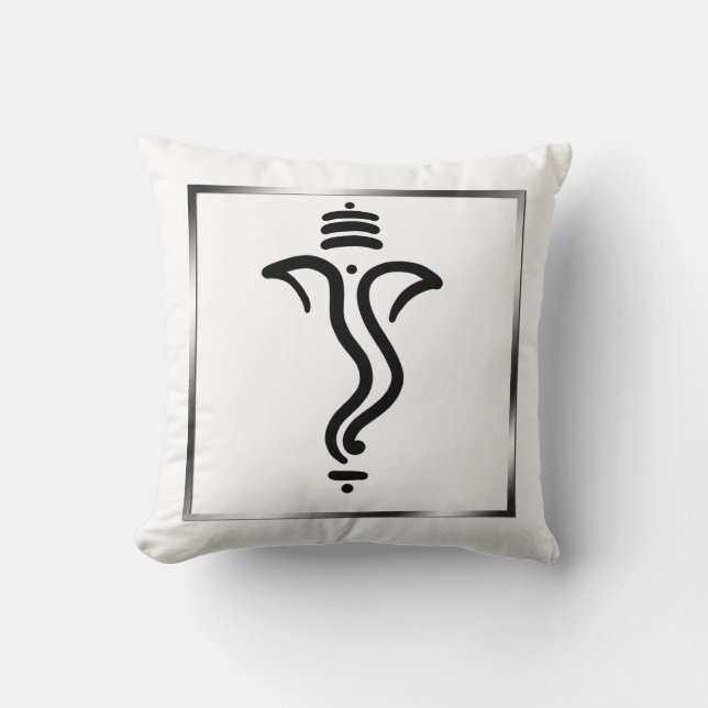 Classy Simple Ganesha/Indian God Throw Pillow (Front)