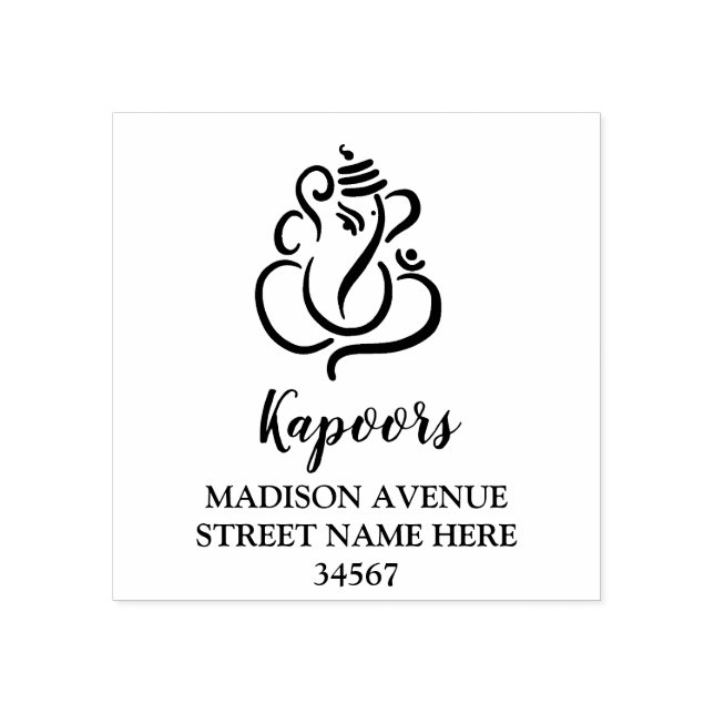 Classy Simple Ganesha/Indian God Wedding Rubber St Rubber Stamp (Imprint)