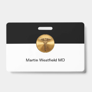 Classy Simple Medical Staff Name  Badge