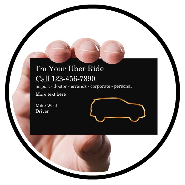 Classy Simple Rideshare Taxi Driver Business Card (Creator Uploaded)