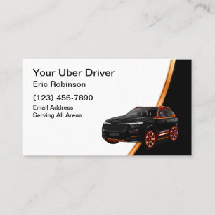Classy Simple Uber Driver Ride Hailing  Business Card