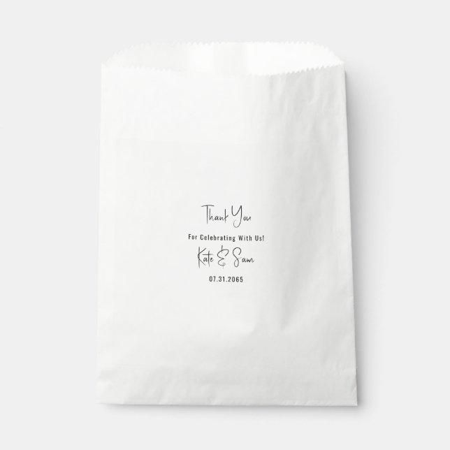 Classy Simple White Wedding Favour Bag (Front)