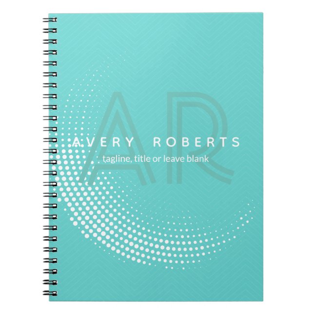 Classy Sky Blue Elegant geometric Professional Notebook (Front)