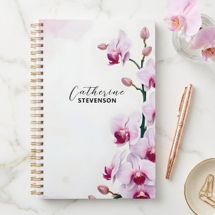 Classy Soft Blush Pink Orchid Botanical Watercolor Planner