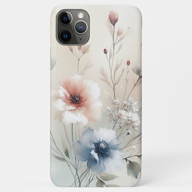 Classy Sophisticated Delicate Watercolor Flowers Case-Mate iPhone Case (Back)