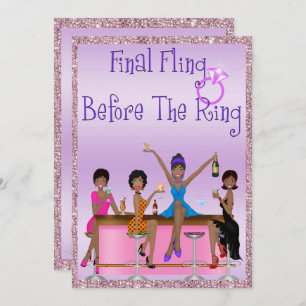 Classy Sparkles & Glitter  Bachelorette Party Invitation